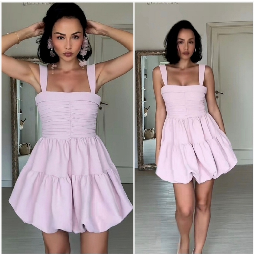GORGEOUS ZARA NWT Draped Balloon Mini Dress - Picture 14 of 16
